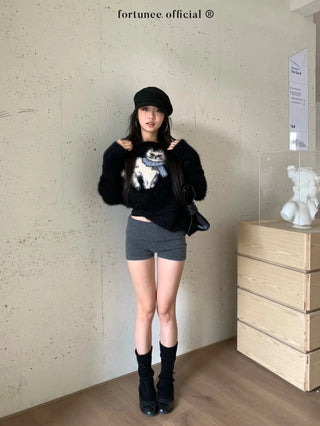 cat jacquard sweater