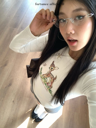 deer print tee