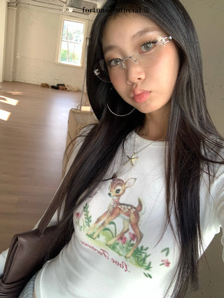 deer print tee