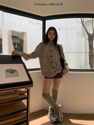 turtleneck cardigan coat