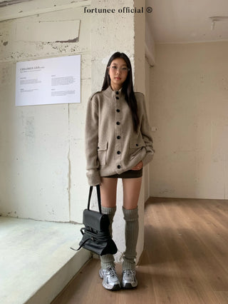 turtleneck cardigan coat