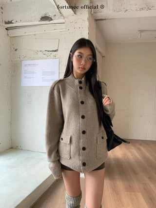 turtleneck cardigan coat