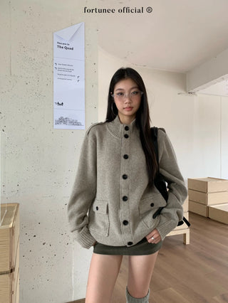 turtleneck cardigan coat