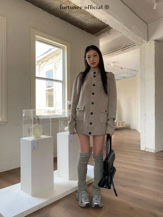 turtleneck cardigan coat