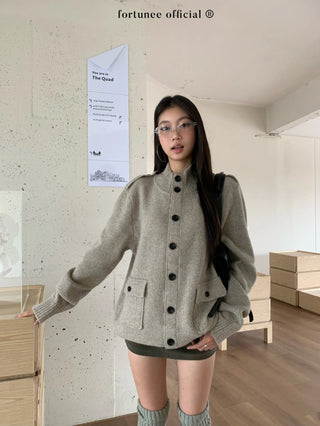 turtleneck cardigan coat