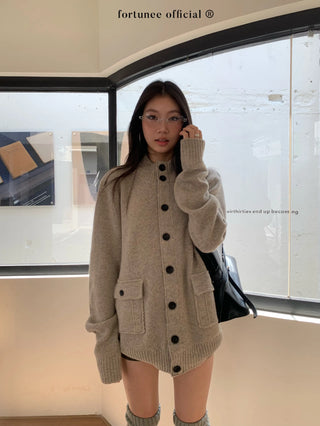 turtleneck cardigan coat