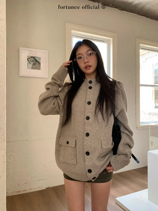 turtleneck cardigan coat