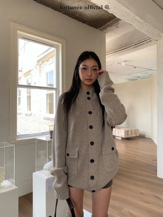 turtleneck cardigan coat