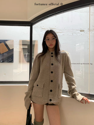 turtleneck cardigan coat