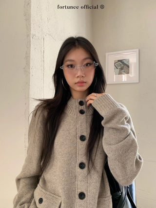 turtleneck cardigan coat