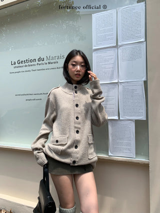 turtleneck cardigan coat