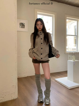 turtleneck cardigan coat