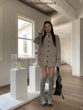 turtleneck cardigan coat