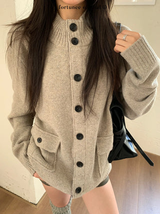 turtleneck cardigan coat