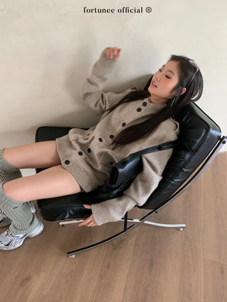 turtleneck cardigan coat