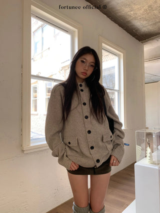 turtleneck cardigan coat