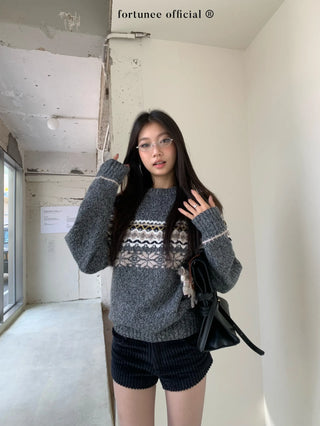 fairisle round sweater