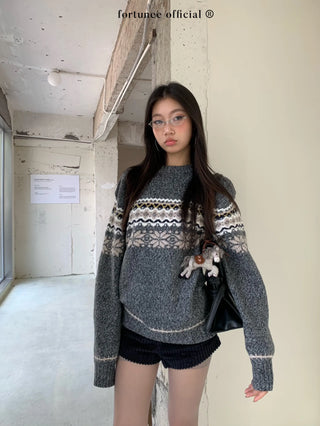 fairisle round sweater