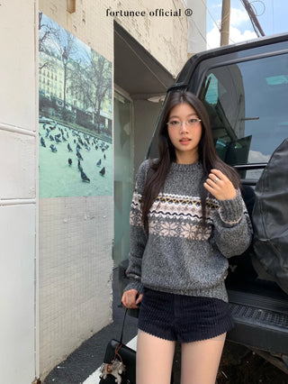 fairisle round sweater