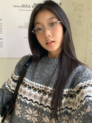 fairisle round sweater