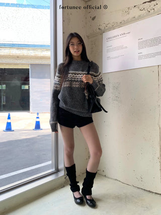 fairisle round sweater