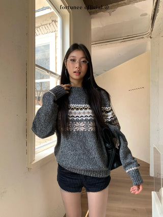 fairisle round sweater