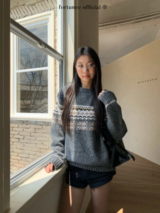 fairisle round sweater