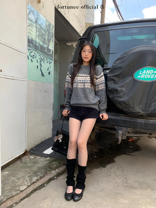 fairisle round sweater