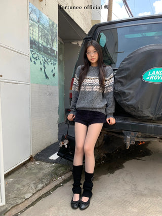 fairisle round sweater