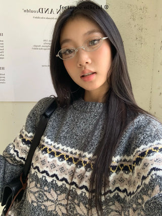 fairisle round sweater