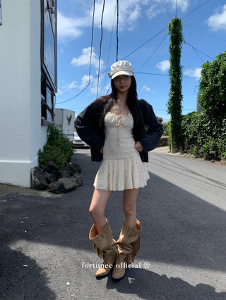 lace suspender dress