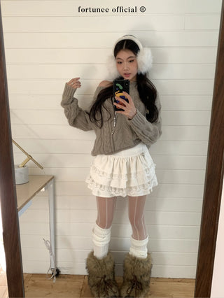 curling knit sweater