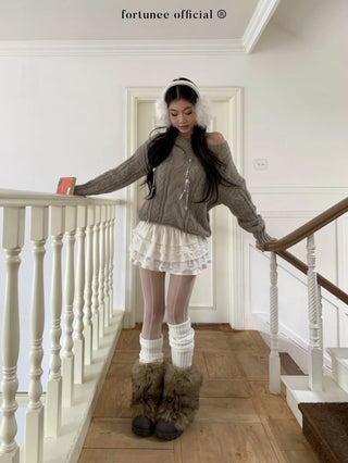 curling knit sweater