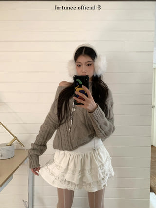 curling knit sweater