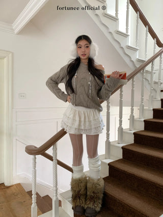 curling knit sweater