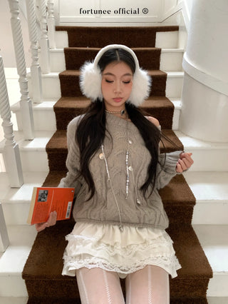 curling knit sweater