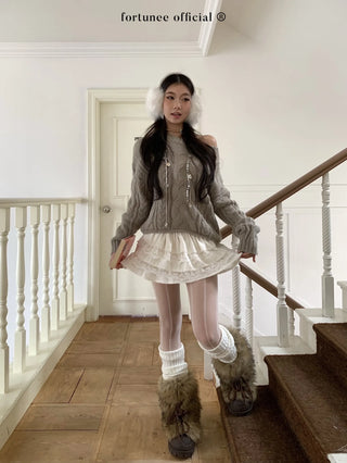 curling knit sweater