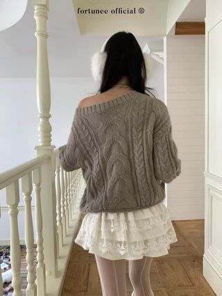 curling knit sweater