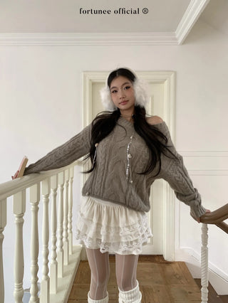 curling knit sweater