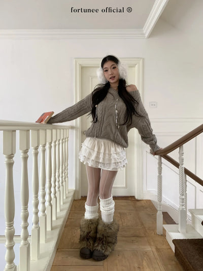 curling knit sweater