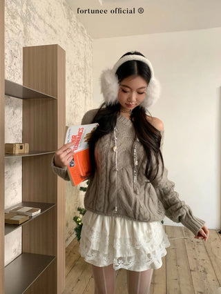 curling knit sweater