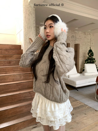 curling knit sweater