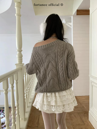 curling knit sweater
