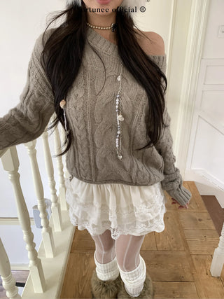 curling knit sweater