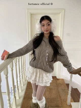 curling knit sweater