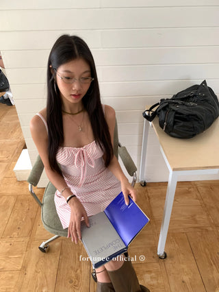 striped spaghetti dress