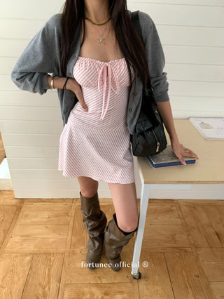 striped spaghetti dress