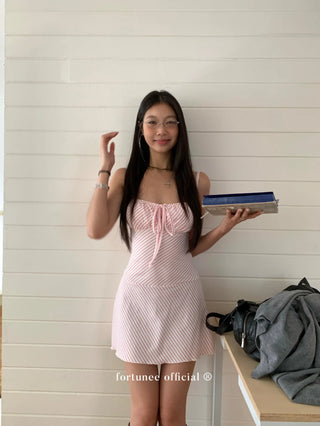 striped spaghetti dress