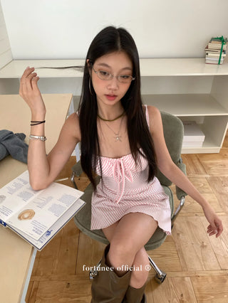 striped spaghetti dress