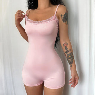 Slim lace suspender dress